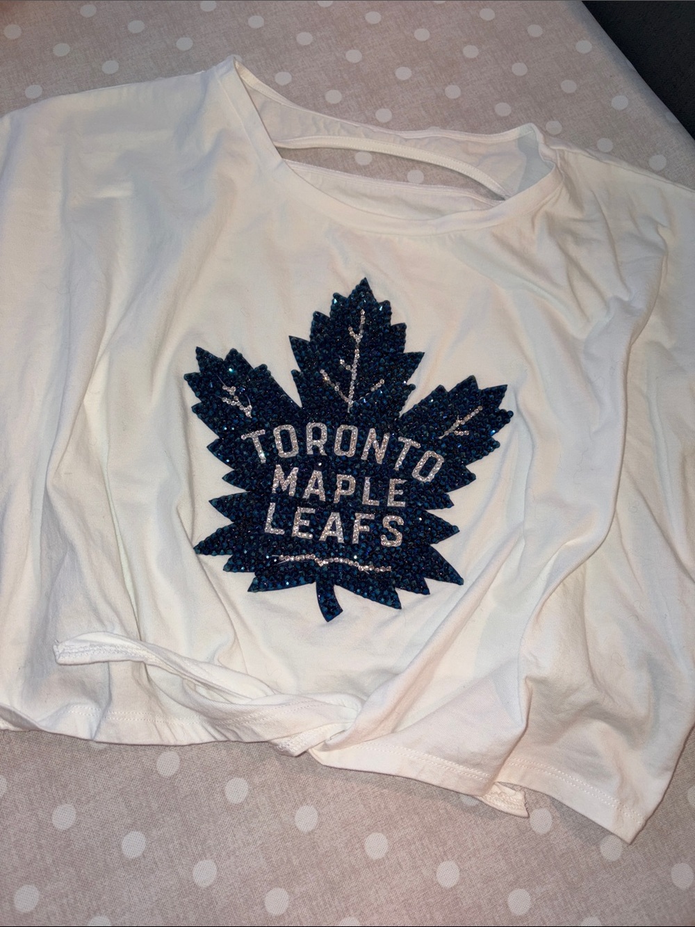 Rhinestone Toronto Maple Leafs Crop Top